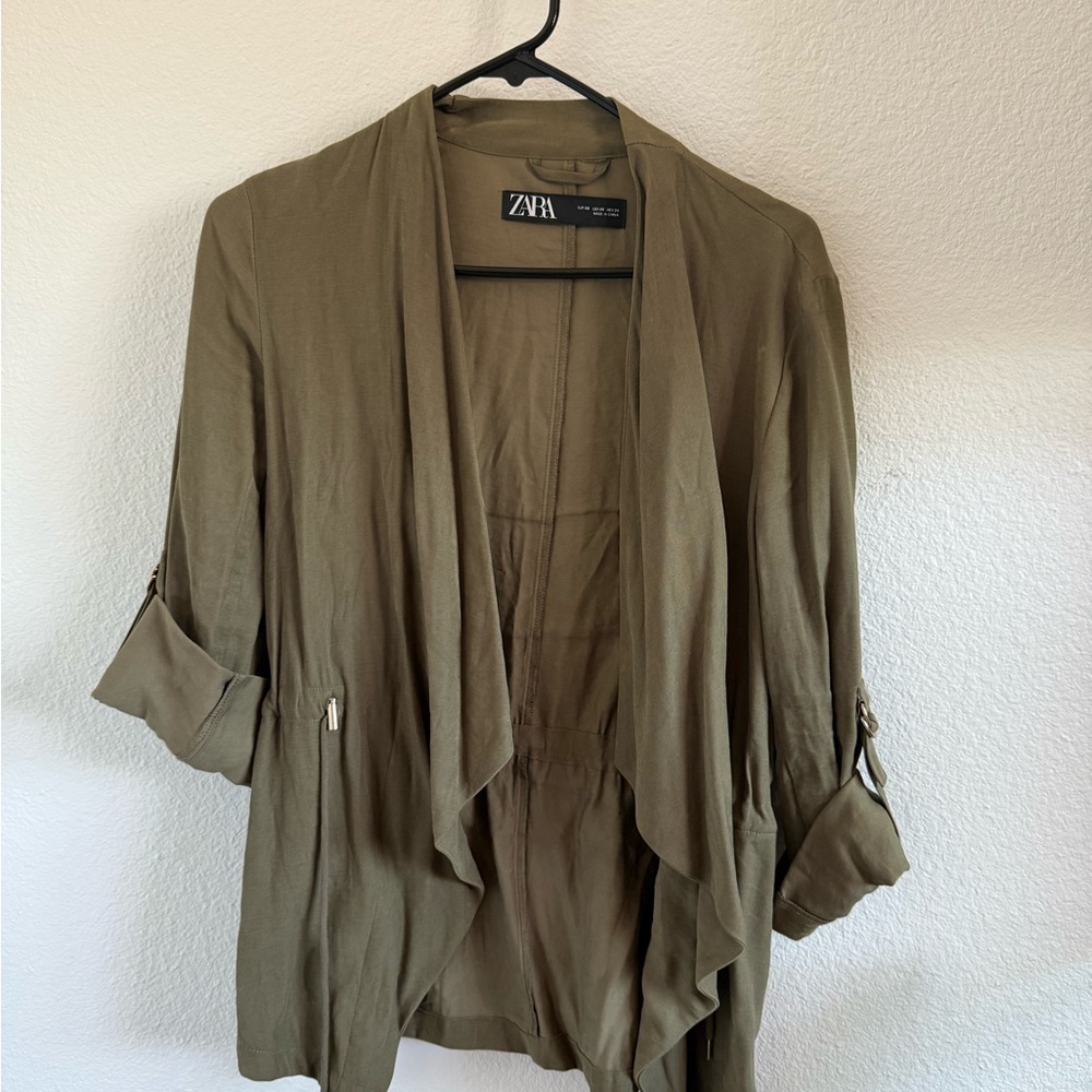 Zara Light Olive Utility Jacket XS NEW